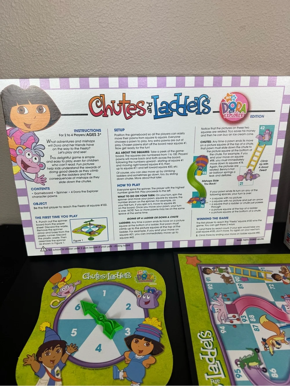 Vintage 2005 Hasbro Chutes and Ladders Dora the Explorer Edition COMPLETE